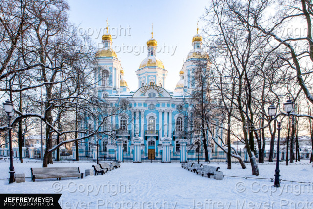 Architecture, Places, Russia, Saint-Petersburg, Snow, St. Nicholas Naval Cathedral, Winter